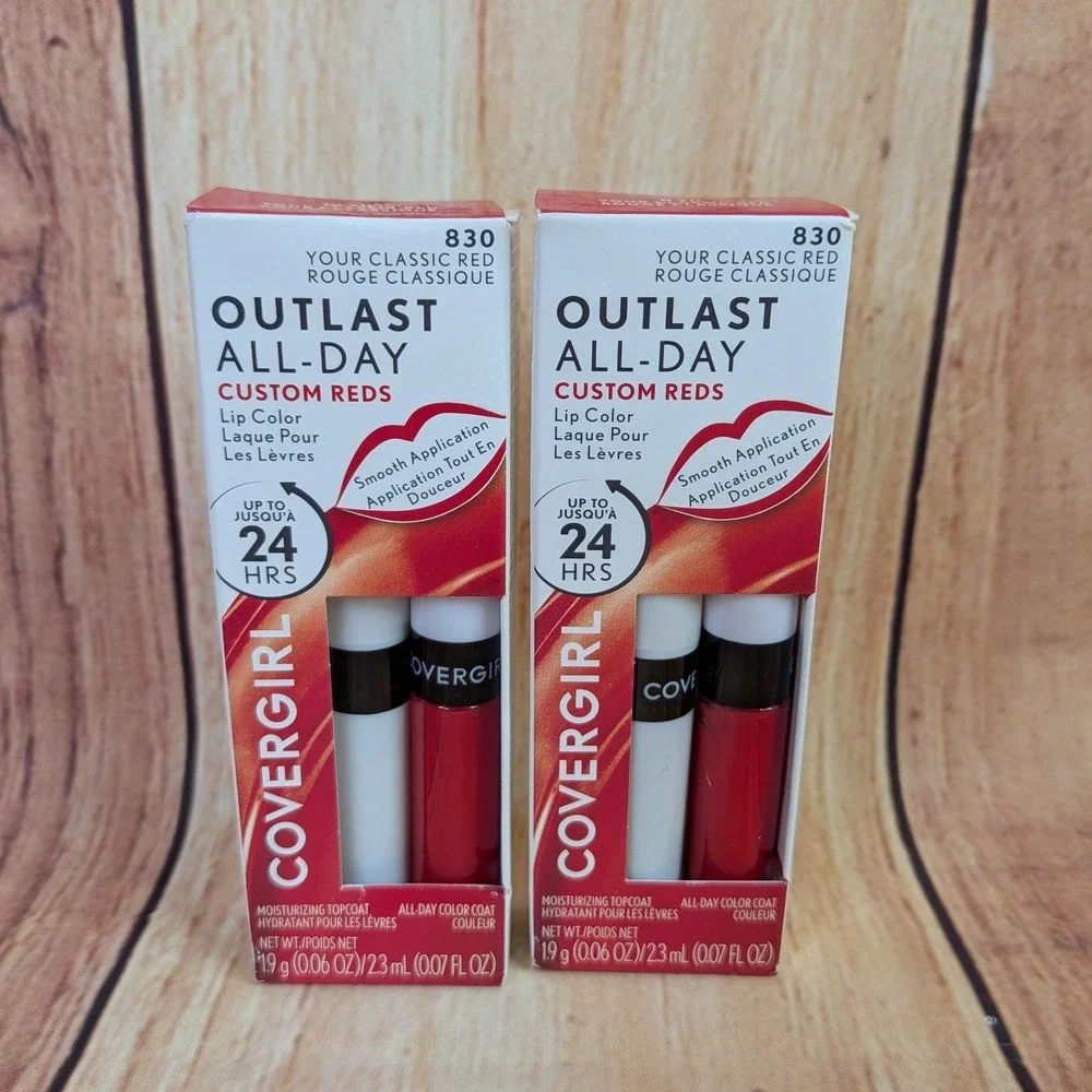 2 Covergirl Outlast All-Day Lip Color 830 Your Classic Red 24HR Liquid Lipstick
